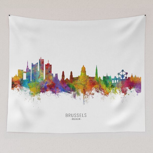 Item preview, Brussels Belgium Skyline designed and sold by ArtPrints.