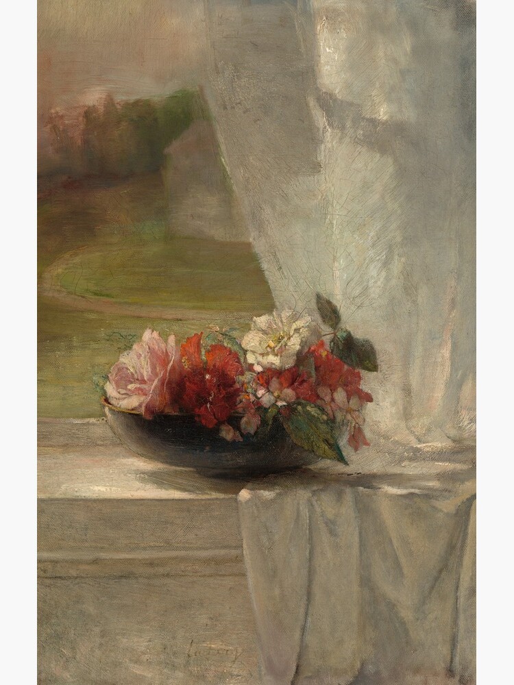 Flowers on a Window Ledge Oil Painting by John La Farge by podartist