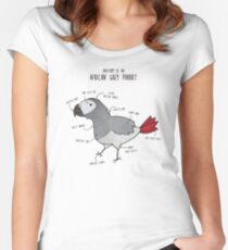 Anatomy of an African Grey Parrot Women's Fitted Scoop T-Shirt