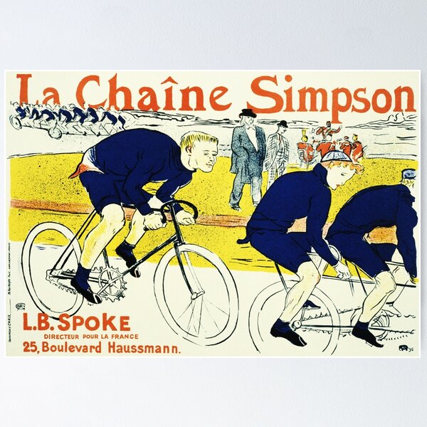 Aperçu de l'œuvre La Chaine Simpson Cycles Henri Toulouse Lautrec Vintage Publicité française créée et vendue par retroposters.
