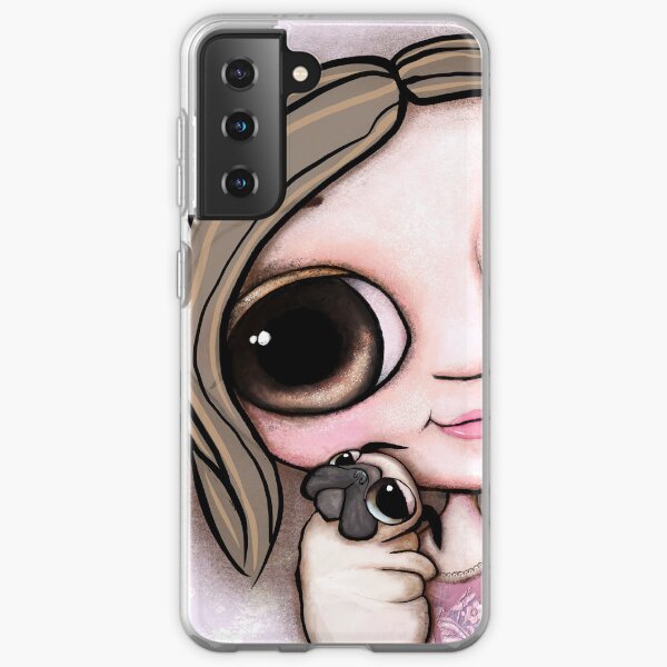 Little child big eyes and the pug Samsung Galaxy Soft Case