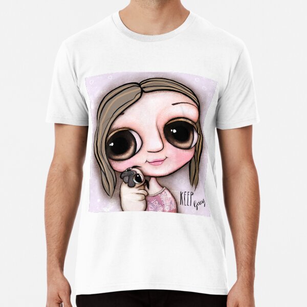 Little child big eyes and the pug Premium T-Shirt