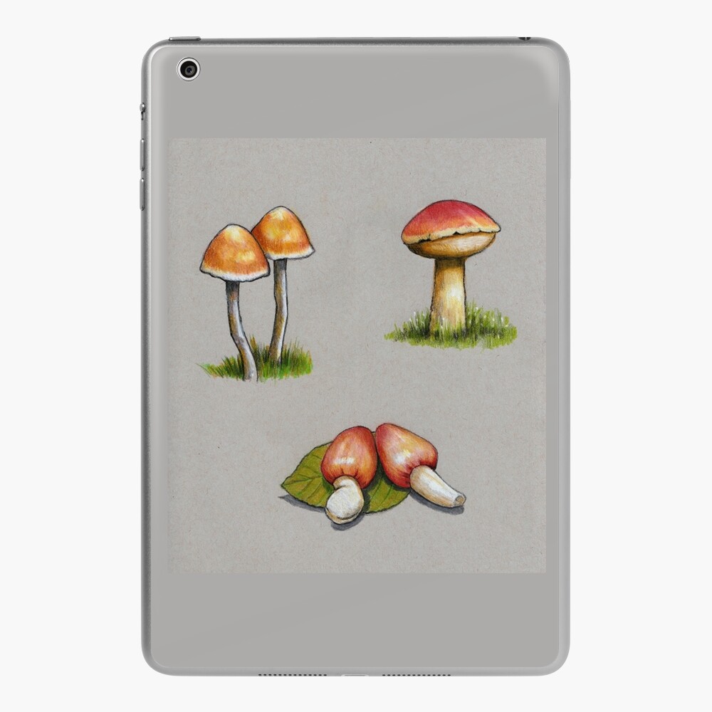 Slim Pencil Case, Zipper Pouch, Pencil Pouch Mushrooms 