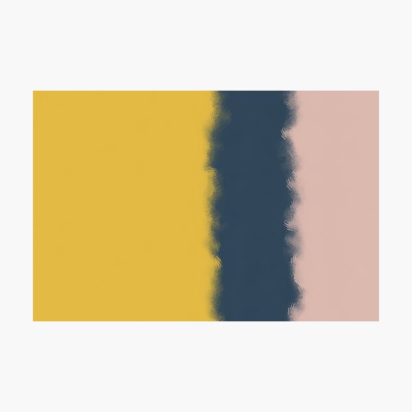 Item preview, Mustard Yellow, Blush Pink, and Navy Blue Blurred Paint Stripes. Minimalist Color Block Design designed and sold by kierkegaard.