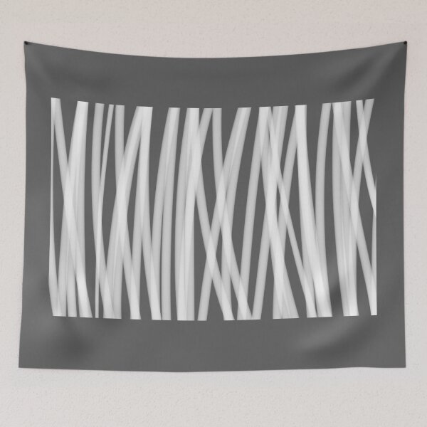Item preview, Urban Minimalist Industrial Monochrome Abstract Reed Closeup in White on Grey.  designed and sold by kierkegaard.