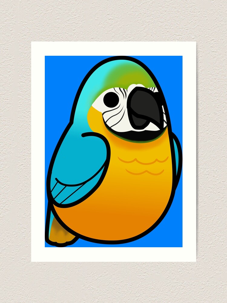 Too Many Birds! - Blue & Gold Macaw Art Print for Sale by