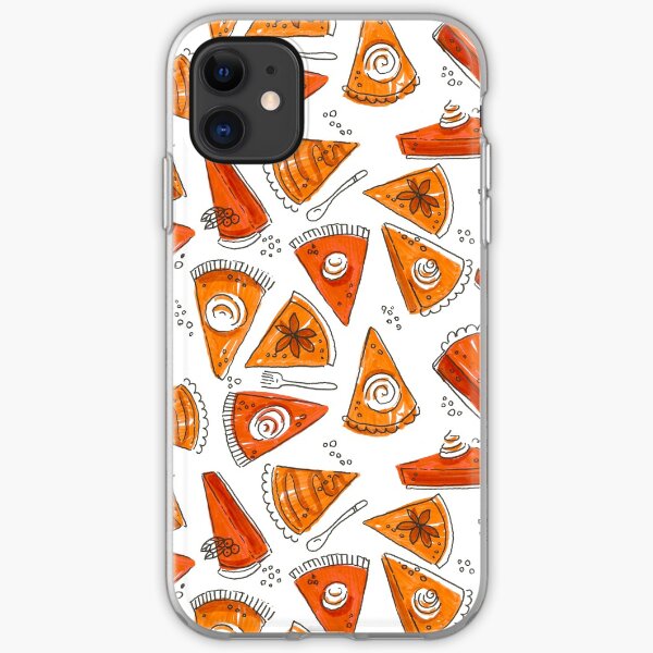 Watercolor Pumpkin Pie Pattern iPhone Soft Case