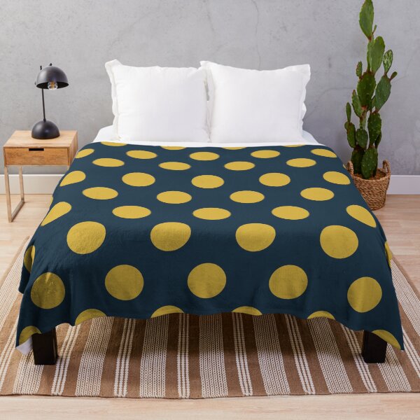 Item preview, Polka Dot Pattern in Light Mustard Yellow and Navy Blue designed and sold by kierkegaard.