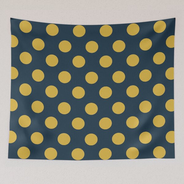 Item preview, Polka Dot Pattern in Light Mustard Yellow and Navy Blue designed and sold by kierkegaard.