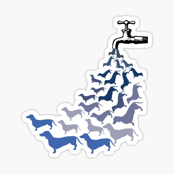 Dachshund on Tap Sticker