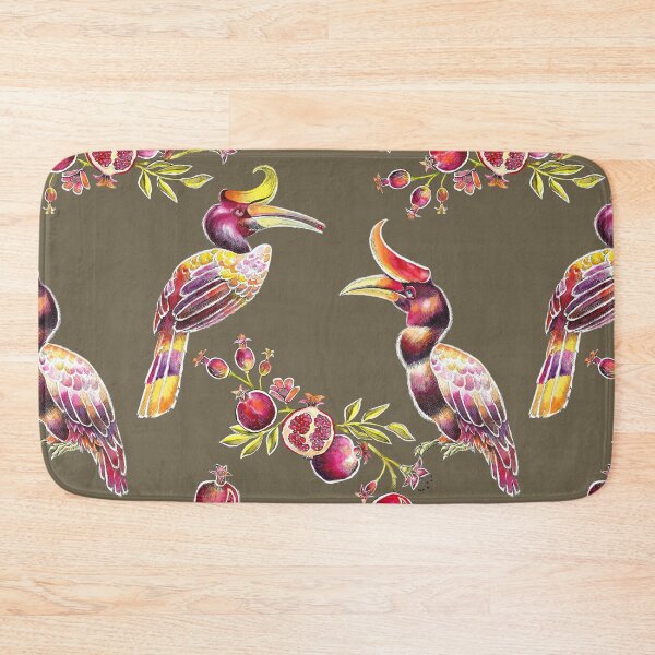 Item preview, Hornbills on olive color designed and sold by HanKlaArt.