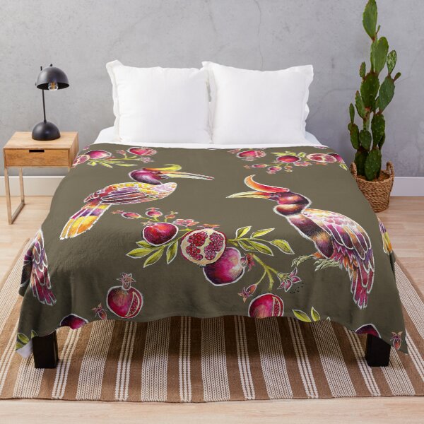 Item preview, Hornbills on olive color designed and sold by HanKlaArt.