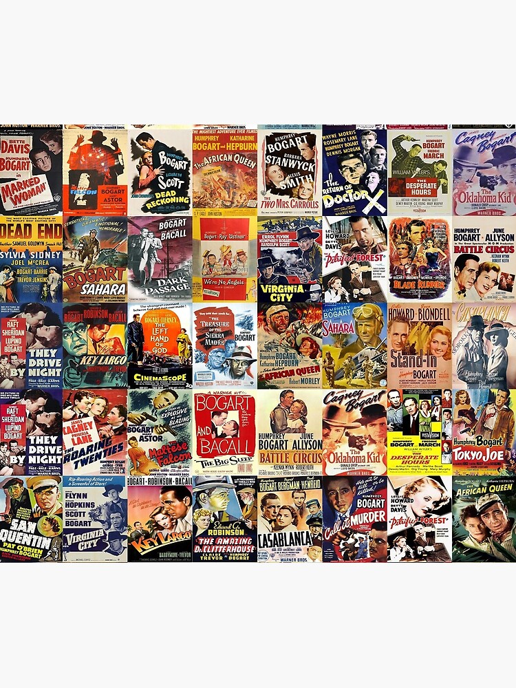 Thumbnail 6 of 6, Throw Blanket, Humphrey Bogart Movie Posters designed and sold by Montage-Madness.