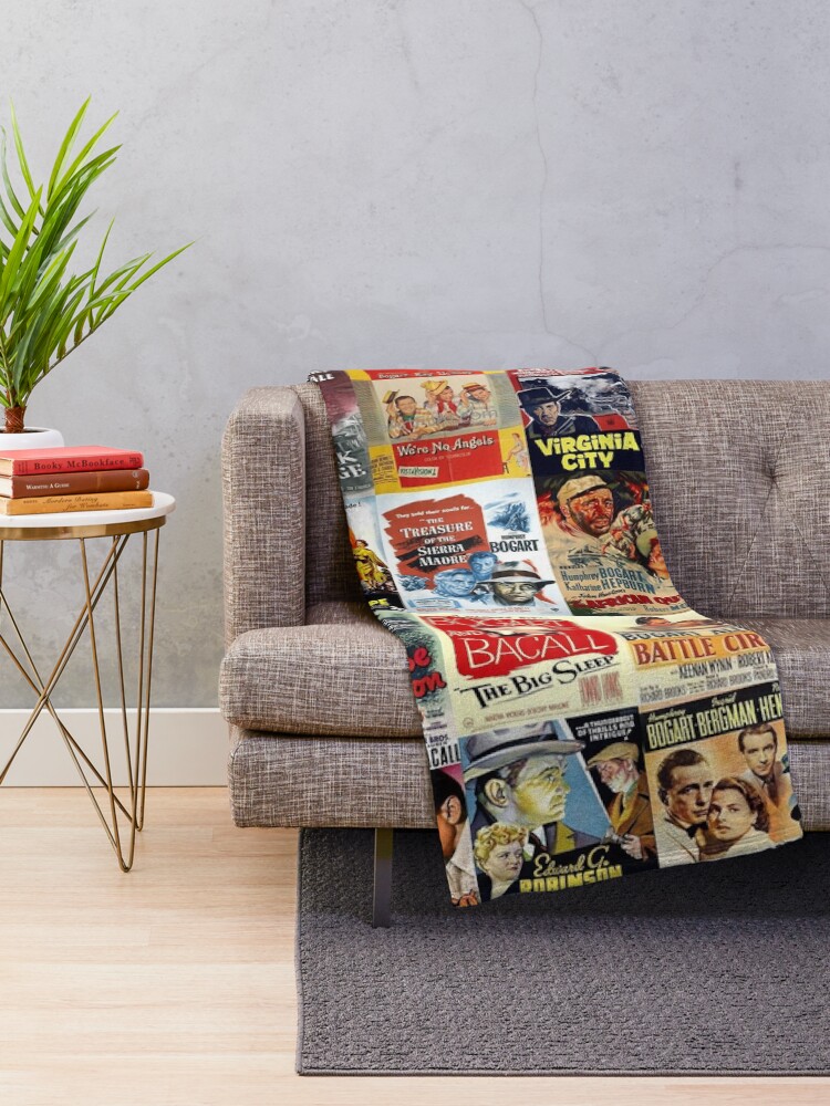 Thumbnail 2 of 6, Throw Blanket, Humphrey Bogart Movie Posters designed and sold by Montage-Madness.