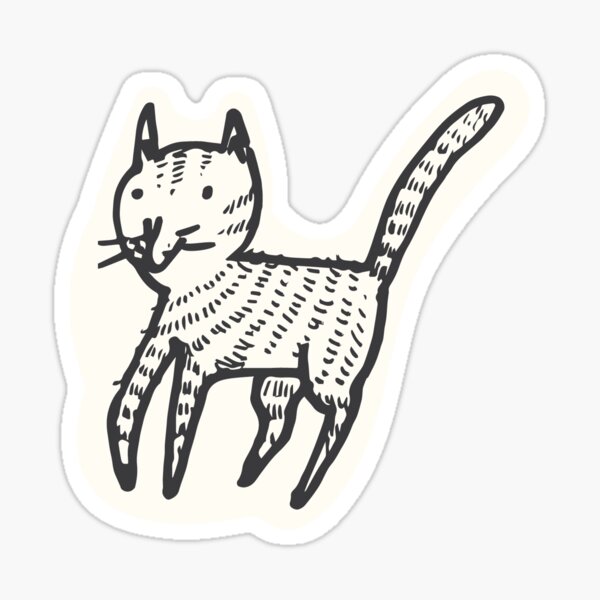 Stripey Cat Sticker