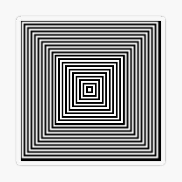 1 point perspective illusion, #Design, #illusion, #abstract, #square, puzzle, illustration, shape, art Transparent Sticker