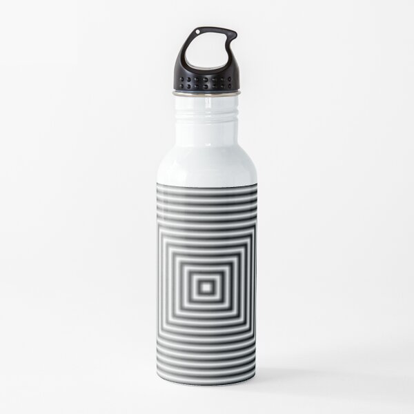 #Pattern, #simplicity, #design, #illusion, abstract, square, puzzle, illustration, shape, art Water Bottle