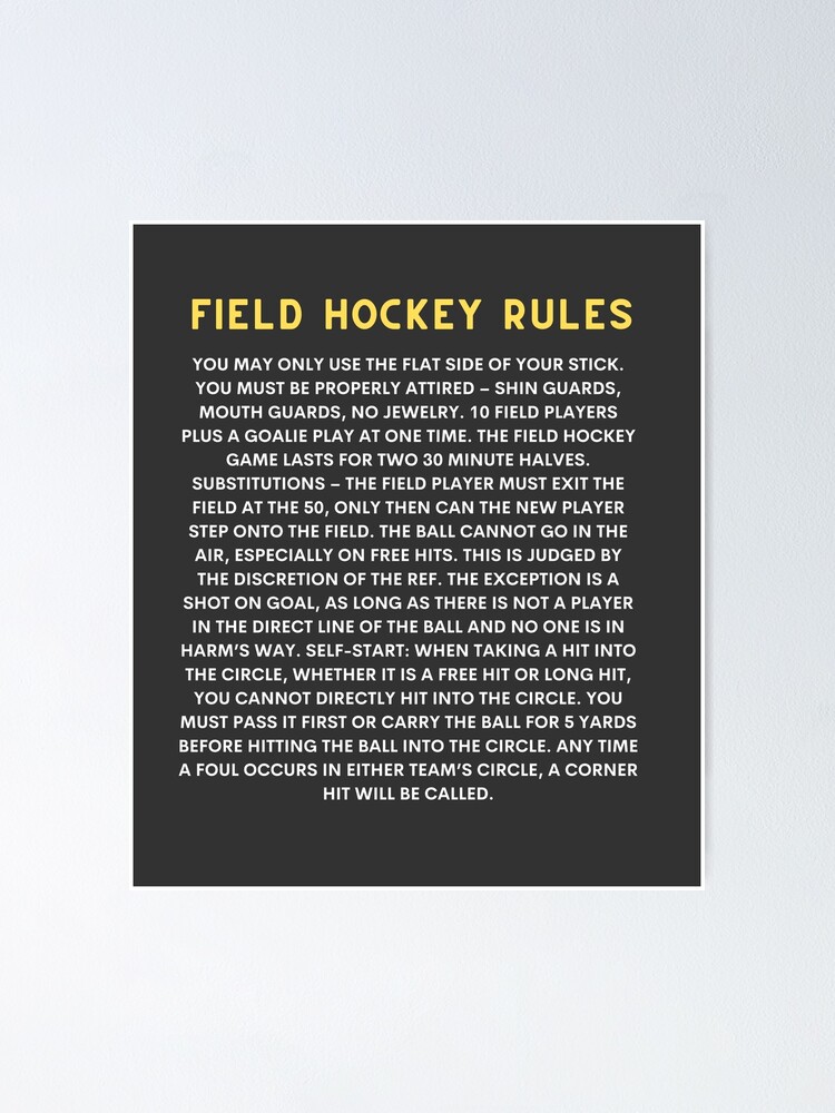 "Field Hockey Rules" Poster for Sale by isstgeschichte Redbubble