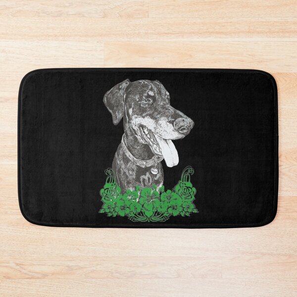 Item preview, Doberman Bella Floral Green  designed and sold by Eva Dobie Arts.
