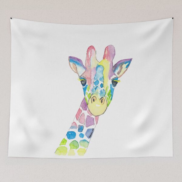 Item preview, Colorful cheerful giraffe - watercolor designed and sold by artshop77.