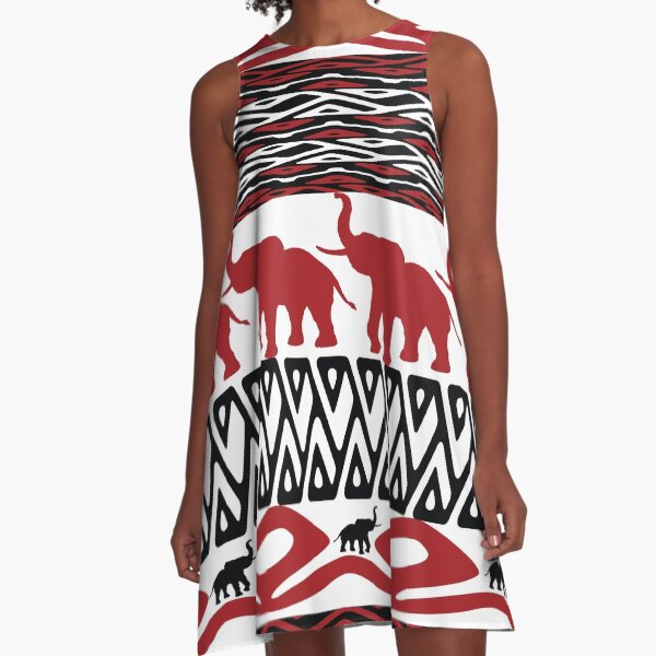 Red and White Homage by HeavenNezCree A-Line Dress