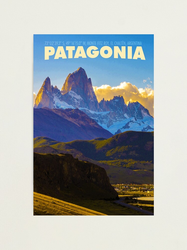 Thumbnail 2 of 3, Photographic Print, Vintage-Style Patagonia Travel Poster designed and sold by travelwitheric.