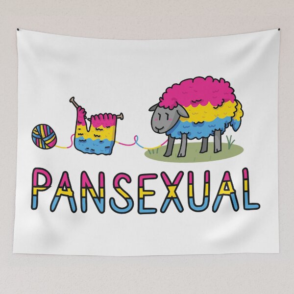 Item preview, Cute pansexual sheep cartoon vector illustration motif set.  designed and sold by Limolida.