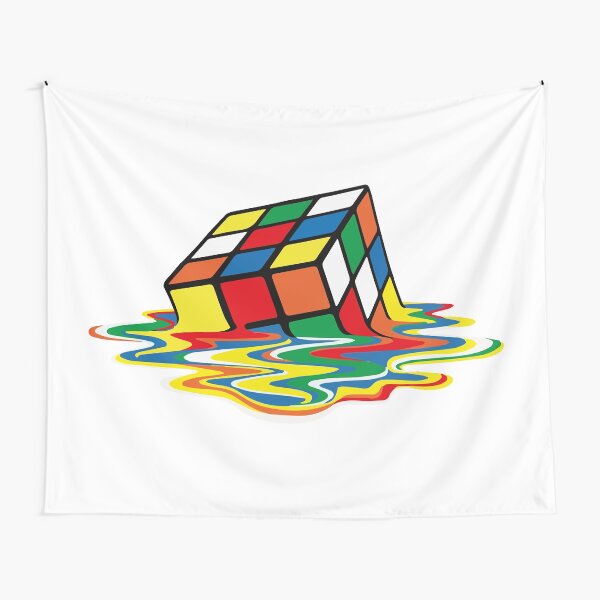 Rubik Cube Melted t Shirt, Original Gift Idea Tapestry
