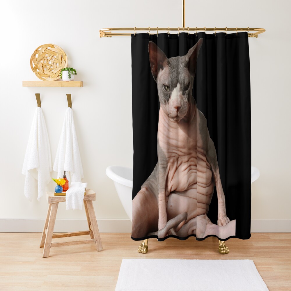 Giant hairless cat Shower Curtain