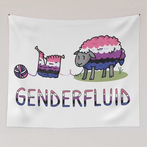 Item preview, Cute gender fluid fluffy sheep cartoon vector illustration motif set.  designed and sold by Limolida.