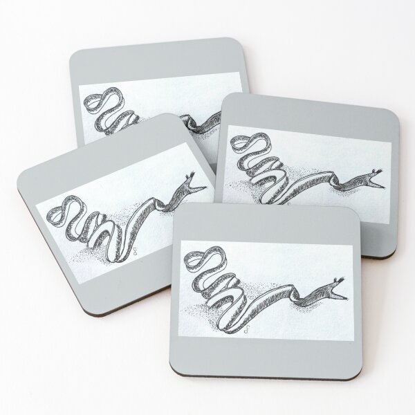 Item preview, Ribbon Eel (Rhinomuraena quaesita) in black pen designed and sold by Cheryl Duerden.