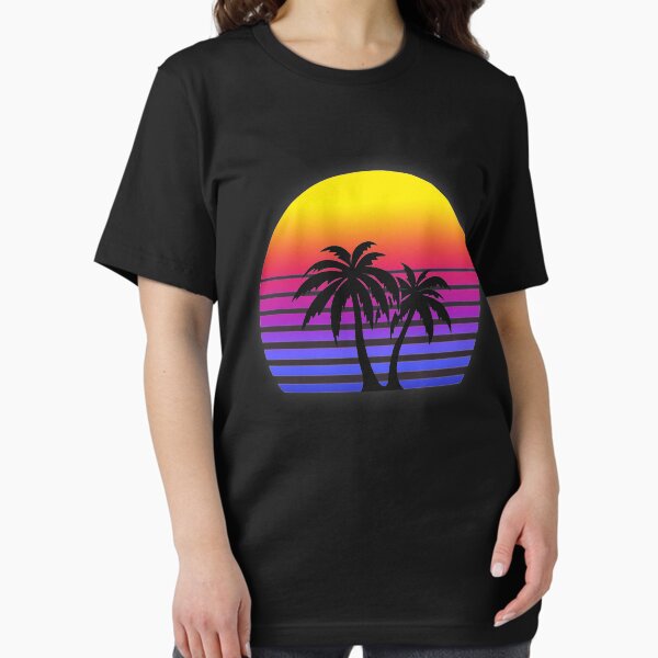 Aperçu de l'œuvre Synthwave Sun Palmiers créée et vendue par christopper.
