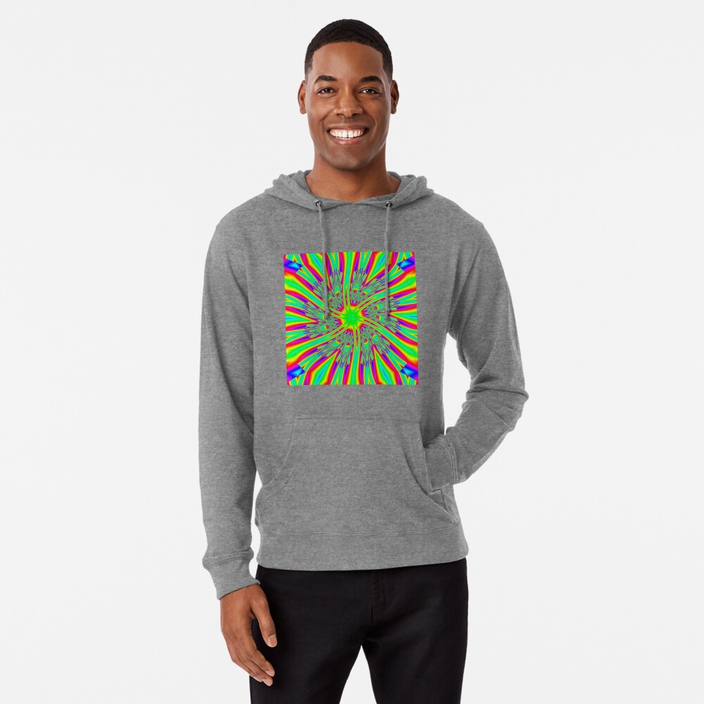 #Decoration, #abstract, #pattern, #rainbow, ornate, shape, textile, color image, textured, retro style, styles Lightweight Hoodie