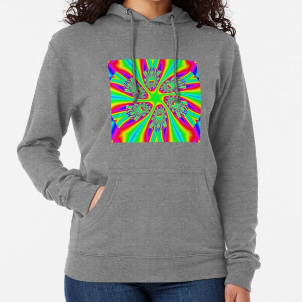 #Rainbow, #ornate, #shape, #textile, color image, textured, retro style, styles Lightweight Hoodie