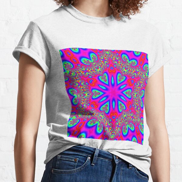#Art, #illustration, #abstract, #pattern, design, vector, rainbow, ornate, shape, textile Classic T-Shirt