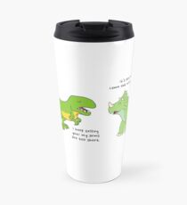 Taza de viaje Los tricera-policías y los t-rex.