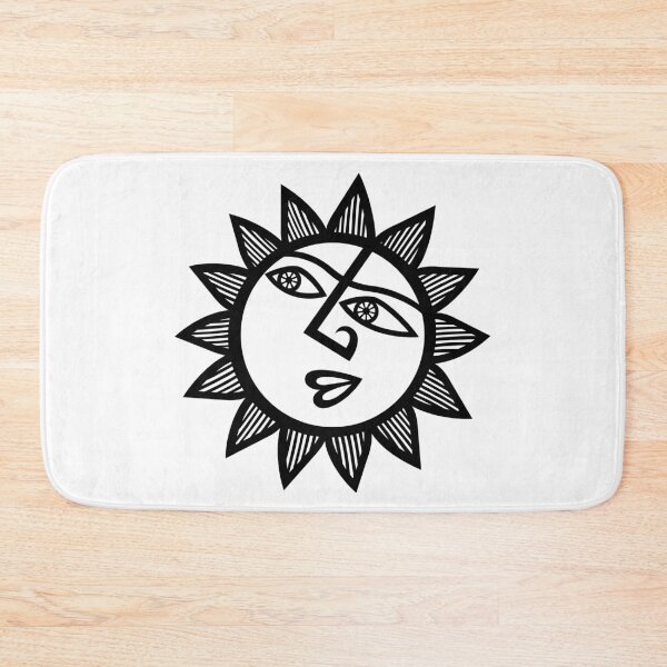 Item preview, Original Happy and Smirky Sun Looking Up Design (B/W) designed and sold by wariana.