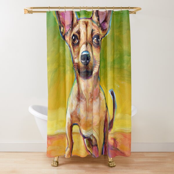 "Ollie the Chihuahua" Shower Curtain for Sale by RobertPhelpsArt