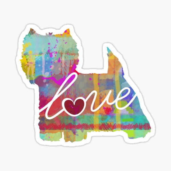 West Highland Terrier Love - A Bright and Colorful Watercolor Style Gift Sticker