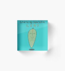 State of Peaceful Leaf Acrylic Block
