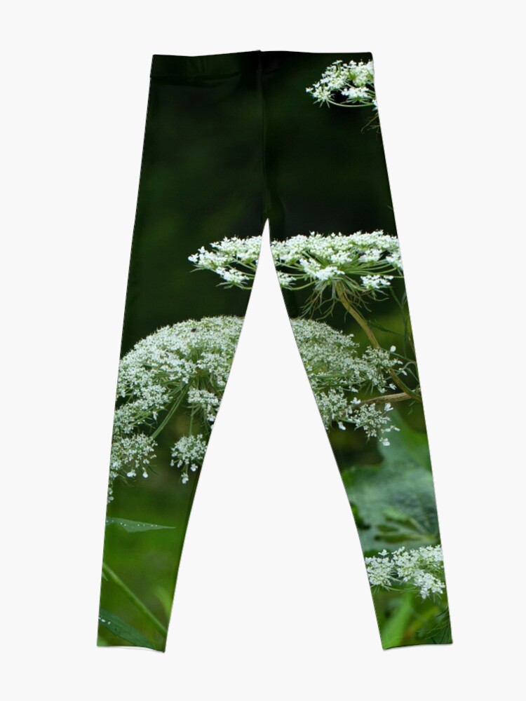 Alternate view of Queen Anne's Lace Wildflower - Daucus carota Leggings