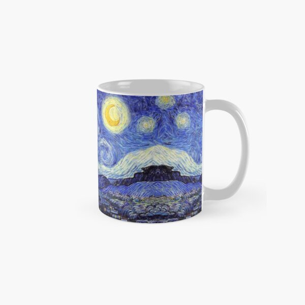 Vista previa del artículo con la obra «Una noche estrellada Inspiración de la montaña de Van Gogh», diseñado y vendido por Angelinas.