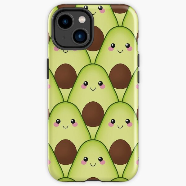 iPhone 14 Baby Avocado Cow Aesthetic Guacamole Line Art Flowers Case