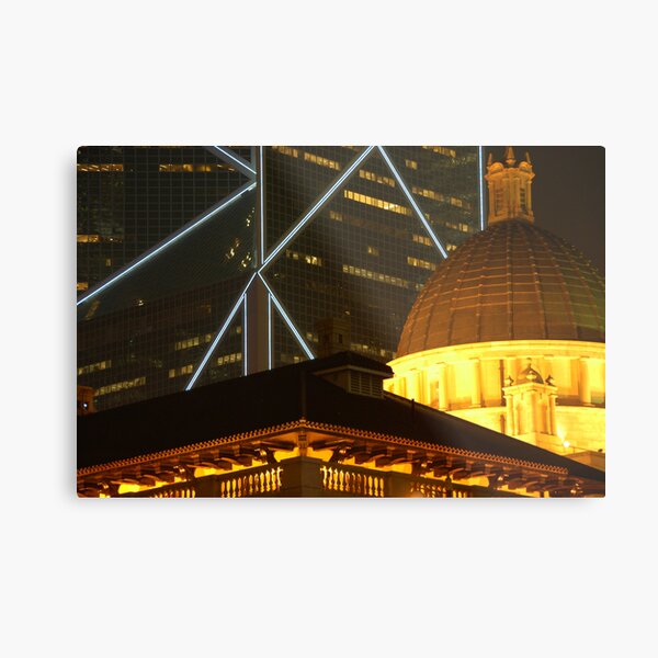 Bank of China and Colonial Building, Hong Kong Metal Print