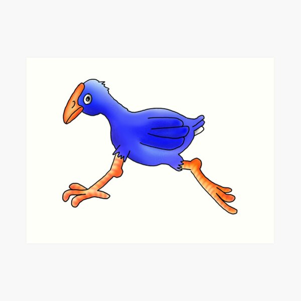 Pukeko Running. New Zealand Native Birds Art Print