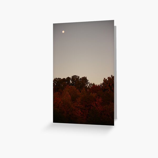 Autumn Moon at Sunrise Greeting Card