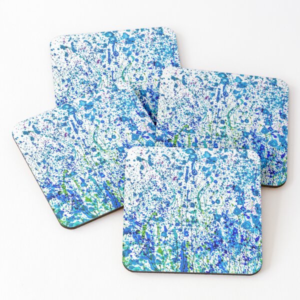 Item preview, In the Heart of Summer: Splattered Blue! Transparent Floral Abstract designed and sold by Rocky Mountain Artistry.