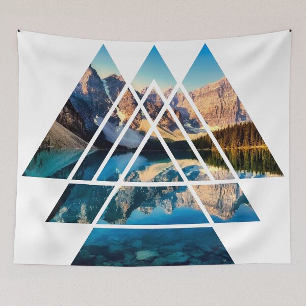 Item preview, Nature in abstract forms - mountain and lake designed and sold by DerNerd.