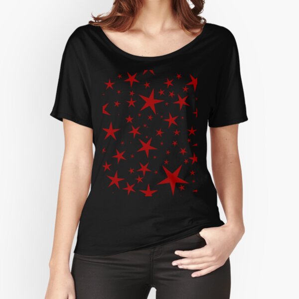 NDVH Stars (red on black) Relaxed Fit T-Shirt