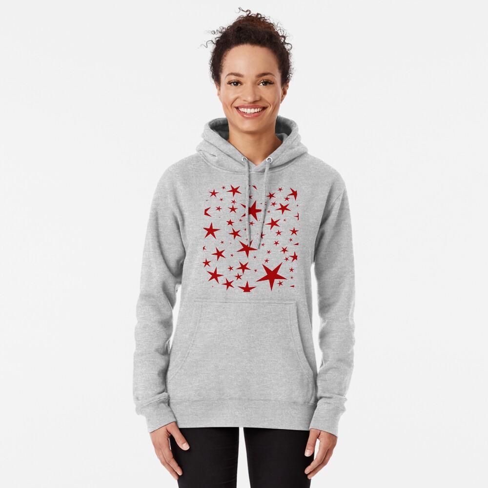 NDVH Stars (red on white) Pullover Hoodie